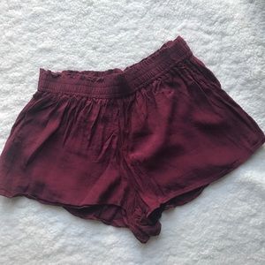 Forever 21 Burgundy Flowy shorts